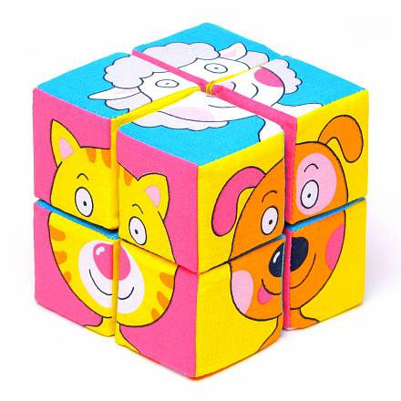 Набор из 8 кубиков – Зверята из серии Собери картинку 